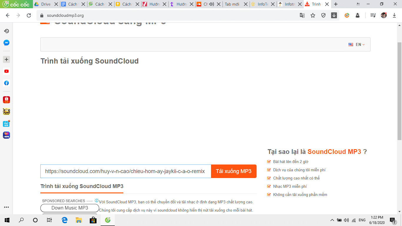 Cách tải nhạc trên soundcloud bằng SoundcloudMp3 trên máy tính