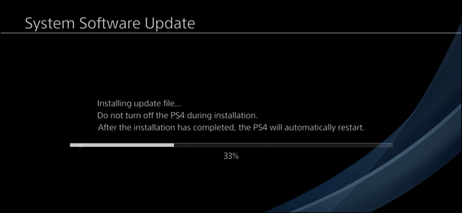 giao diện cập nhật phần mềm PS4