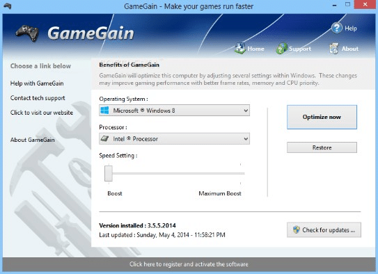Download GameGain - Phần mềm hỗ trợ chơi game mượt hơn